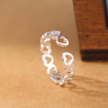 Модное мини-кольцо в форме сердца в Корейском стиле, простое кольцо в форме сердца с Башней, Крутое Открытое кольцо, ручная бижутерия 2024 - купить недорого