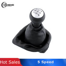 Vehemo Black 5 Speed PU Gear Shift Knob Boot For Peugeot 307 Repair Auto Replacement Parts Interior Parts 2024 - buy cheap
