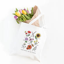 Floração onde você está plantado verão, bolsa de ombro casual feminina, bolsa de lona estampada de flor de alta capacidade, bolsas para compras de alimentos harajuku 2024 - compre barato