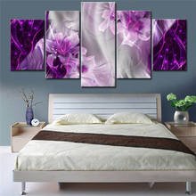 5 Pieces Colorful Blossom Poster Poater Bling Modern Wall Art Lilies Flowers Prints Canvas Painting for Living Room Home Decor 2024 - buy cheap