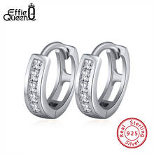 Effie-pendientes de aro de Reina para mujer, Aretes de circonita de Plata de Ley 925 auténtica, joyería de Color oro rosa, regalo al por mayor, BE105 2024 - compra barato