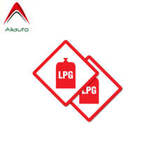 Aliauto 2 X Warning Creative Car Sticker LPG Danger Waterproof Sunscreen Anti-UV Cover Scratch Decal PVC,7cm*7cm 2024 - buy cheap