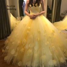 Vestidos De 15 Años Sweet 16 Dress Puffy Yellow Quinceanera Dresses Princess 2020 Handmade Flowers Ball Gown Prom Dress Cheap 2024 - buy cheap