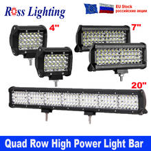 Quad Row LED Bar 4" 7" 9" 12" 20" 23" Spot LED Light Bar for Truck Car Tractor Truck SUV ATV 12V 24V High Power Offroad Lights 2024 - buy cheap