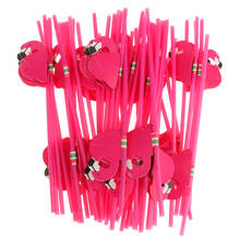 25pcs Hot Funny Straws Pink Flamingo Plastic Drinking Straw Cocktail Beach Party 2024 - buy cheap