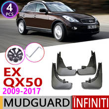 Guardabarros de coche para Infiniti EX EX25 EX35 EX37 QX50 2008 ~ 2017 guardabarros solapa salpicaduras accesorios guardabarros 2010, 2015, 2016, 2024 - compra barato