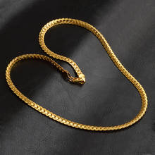 Collar de plata de ley 925 de 5mm para hombre y mujer, cadena con eslabones planos Unisex, estilo serpiente, cierre de langosta 2024 - compra barato
