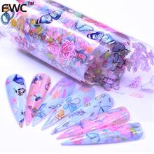 10PCS Butterfly Plum Flower Nail Art Transfer Foils Colorful Full Wrap Nail Sticker Decal Decoration DIY Manicure Tools 2024 - buy cheap