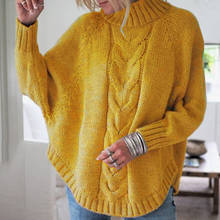 Womail 2019, женский свитер с высоким воротом, пуловер с длинным рукавом, свободный Однотонный свитер, пуловер для женщин размера плюс, Вязанный свитер, топы 2024 - купить недорого