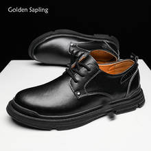 Zapatos dorados de cuero genuino para hombre, calzado plano Formal, clásico, informal, transpirable, Estilo Vintage 2024 - compra barato