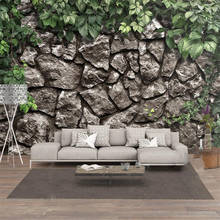 Milofi-papel de parede 3d personalizado, mural de videira, pedra, fundo de parede, decoração de parede, sala de estar, quarto, alvenaria 2024 - compre barato