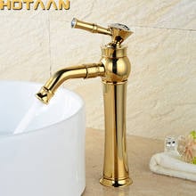 Grifo de Oro moderno para baño, Grifería de lavabo con acabado dorado, alto, YT-5096 2024 - compra barato