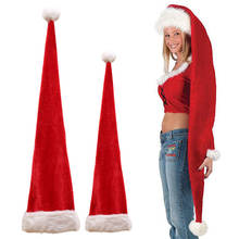 Crianças adultas longo chapéu de natal para pelúcia papai noel boné ano novo decoração de festa de natal ax-2011 2024 - compre barato