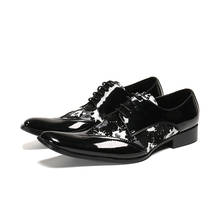 Zapatos Oxford de charol para hombre, calzado de vestir con punta cuadrada y cordones, de negocios, Brogue 2024 - compra barato