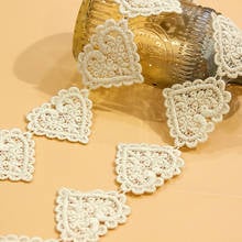 5 Yards Beige Cotton Love Heart Lace Trim Crochet Lace Ribbon Apparel Sewing Fabric DIY Crafts Bridal Wedding Dress Accessories 2024 - buy cheap