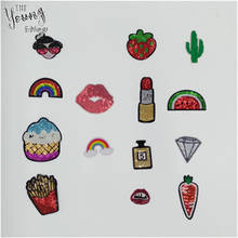 Various Kinds Fruit Patch Hot Melt Adhesive Applique Embroidery Patches Stripes DIY Clothing Accessories 1pcs sell C2003-C2034 2024 - buy cheap