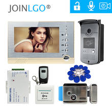 O envio gratuito de 7 "cor lcd record screen vídeo porteiro kit telefone da porta + rfid câmera campainha acesso bloqueio controle elétrico 2024 - compre barato