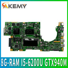 K501UW placa base de Computadora Portátil para ASUS K501UQ K501U prueba placa base original de DDR3 8G-RAM I5-6200U GTX940M 2024 - compra barato