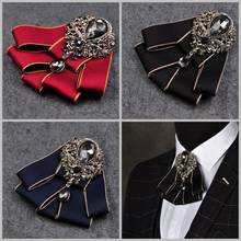 Fashion Cloth Art Bow Tie Brooch Men's Suit Shirt Rhinestone Bowknot Necktie Bridegroom Wedding Brooches Luxulry Jewelry Gifts 2024 - buy cheap