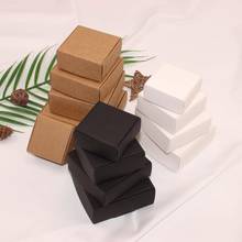 Caixa de embalagem de presente branca, preta, papel kraft, caixa de doces, sabonete artesanal, caixa de papel artesanal personalizada para presente, 100 peças 2024 - compre barato