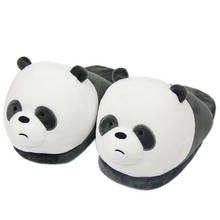 Zapatillas de algodón con dibujos de Panda para parejas, chanclas cálidas de felpa aterciopeladas, animales bonitos, ligeras y suaves, novedad de 2020 2024 - compra barato