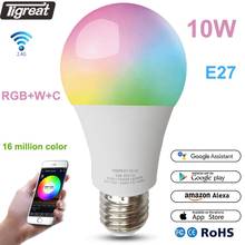 Tigreat Smart Bulb WiFi Light 10W RGB+W+C E27 Smart Light wifi Bulb Lamp Tuya Timer Remote Control Smart life App Alexa ifttt 2024 - buy cheap