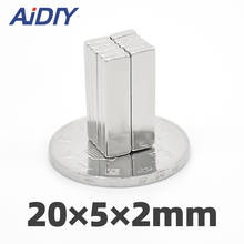 AI DIY 10/20/50 Pcs 20mm x 5mm x 2mm N35 Neodymium Magnets Cuboid Block Super Strong Power Magnets Rectangular（20 * 5 * 2mm 2024 - buy cheap