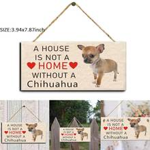 Rectangular Wooden Pet Tag Dog Wooden Plaque Pendant Dog Tags Animal Sign Plaques Rustic Wall Decor Home Decoration 2024 - buy cheap