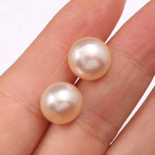 Natural Freshwater Pink Pearl Loose Beads A Pair Half-Porous Round Earrings Pearl Bead for DIY Necklace Bracelet Jewelry 2024 - buy cheap