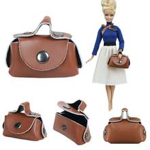 One Pcs Girl's Doll Bag Mini Brown Shoulder Fashion Cute Leather Bag Purse Accessories for Barbie Doll Baby Lady DIY Toy 94Z 2024 - buy cheap