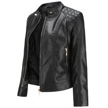 Women's leather jacket, faux leather biker jacket, spring and autumn, 2021NEW 2024 - buy cheap