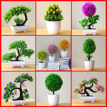 1pcs variety of artificial plants lotus potted plastic flower desktop decoration Christmas simulation bonsai craft green plant d 2024 - buy cheap