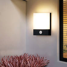 BEIAIDI PIR Motion Sensor Waterproof Led Garden Porch Wall Lamp 15w Outdoor Villa Hotel Balcony Corridor Gate Wall Lamp Sconce 2024 - buy cheap