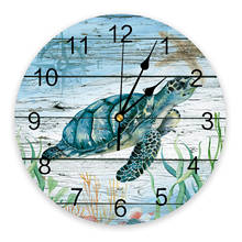 Marine Life Nautical Sea Turtle Clocks Modern Design Home Decor Wall Clocks For Living Room Kitchen Office Silent Wall-clock 2024 - buy cheap