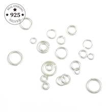 Anéis abertos de prata esterlina 925 pura sólida genuína 20 peças anéis divididos para chaveiros correntes de jóias achados acessórios 2024 - compre barato