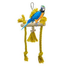 Parrot Chew Toy Cotton Rope Bird Swing Toys For Parrot Hanging Ring Cage Perch Toys Round Shape Hanging Swings Toy Supplies 2024 - buy cheap