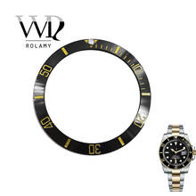 Rolamy Wholesale Replacement Black With Gold Writings Ceramic Bezel 38mm Insert made For Rolex Submariner GMT 40mm 116610 LN 2024 - buy cheap