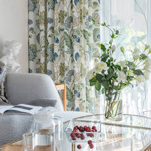 Cortinas estampadas de hojas de colores para sala de estar, dormitorio americano, tratamiento de ventana 2024 - compra barato