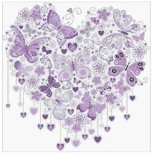 Patrones de corazón de mariposa púrpura, punto de cruz 11CT 14CT 18CT, Kits de punto de cruz chino DIY, conjuntos de costura bordada 2024 - compra barato