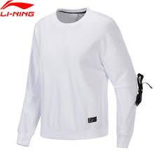 Li-Ning женский сверхмодный свитер свободный крой 100% хлопок Удобная подкладка сплошной цвет белый Спортивная Толстовка AWDP332 CJAS19 2024 - купить недорого