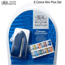 Winsor & Newton-juego de 8 colores, pigmento sólido de hierbas, 8 medias sartenes y un pincel, suministros de dibujo 2024 - compra barato