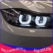 Автомобильный Стайлинг для BMW E90 фары 2005-2012 320i 318i 323i 325i фары DRL Hid головная лампа Angel Eye Bi Xenon аксессуары 2024 - купить недорого
