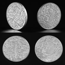 China koi peixe moeda comemorativa prata ouro chinês feng shui mascote animais moedas de peixe collectibles casa decorações 2024 - compre barato