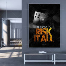 Risk It All | Motivation Entrepreneur Art | Large Wall Art | Canvas | Poster Print Home Office Art  Bedroom Decoration Painting 2024 - buy cheap
