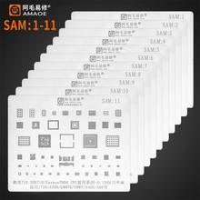 Amaoe BGA Reballing Stencil for Samsung Note5 A520 A310 A9 J5 J4 J3 S8+ S8 NOTE8 NOTE10 S7 S6 S6+ S10 S10+ Tin Plant Net 2024 - купить недорого