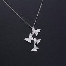 Fashion Elegant Beautiful Butterfly Necklace High Quality Cubic Zirconia Jewelry Insect Pendant Necklace For Women 2024 - buy cheap