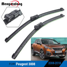 For Peugeot 3008 Car Accessories Front Windscreen Wiper Blades Soft Rubber Wiper Push Button Arms 2008-2018 2024 - buy cheap