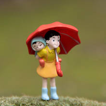 Новинка XiaoMei с зонтиком Мой сосед Тоторо Сатсуки Мэй ПВХ экшн-фигурка игрушка Коллекционная модель игрушки подарок для детей Девочки 5*3,5 см 2024 - купить недорого