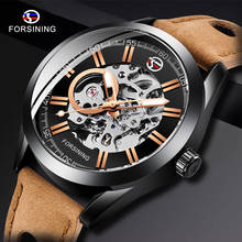 Forsining-Reloj de pulsera deportivo para hombre, accesorio masculino de marca superior de lujo, de cuero genuino, automático y militar, 2019 2024 - compra barato