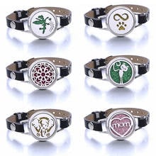 New Leather Perfume bracelet Stainless Steel Aromatherapy Lockets Magnetic bracelets Aroma Diffuser Jewelry fashion bracelet 2024 - buy cheap